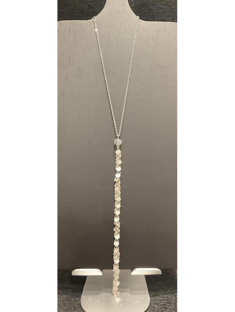 Flirt Silver Tone Necklace With Dangle Pendant End Costume Jewelry